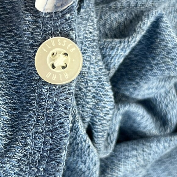 Alan Flusser Med Blue Houndstooth Golf Polo Mercerized Cotton Short Sleeve Top - Picture 7 of 9